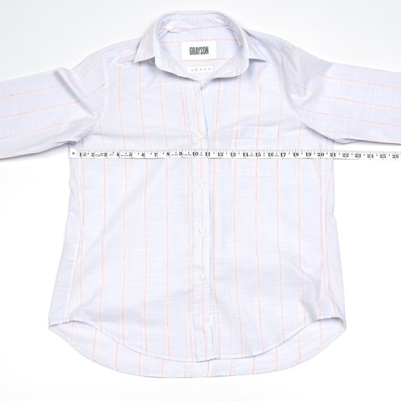Grayson‎ Shirt Womens 02 Pastel Striped The Hero Prep Blouse By Frank & Eileen - Picture 4 of 8